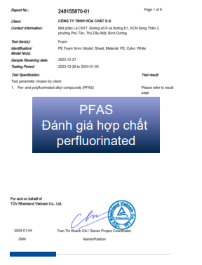 CÔNG TY TNHH HÓA CHẤT S.G
