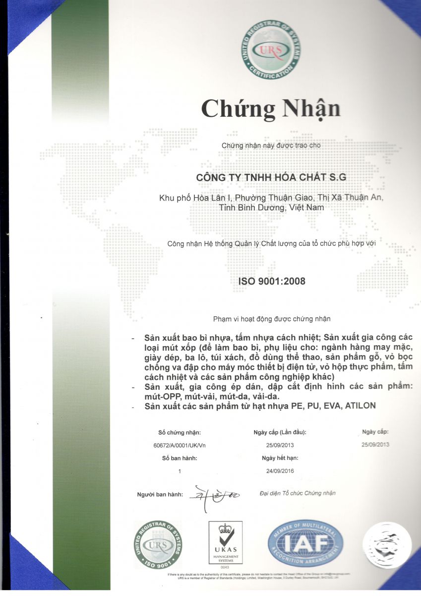 CÔNG TY TNHH HÓA CHẤT S.G